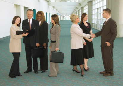Group of business people meeting during a convention